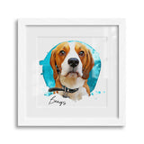 Personalized Watercolor Style Pet Art Framed Gallery Print - Square