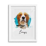 Personalized Watercolor Style Pet Art Framed Gallery Print - Portrait