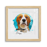 Personalized Watercolor Style Pet Art Framed Gallery Print - Square