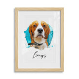 Personalized Watercolor Style Pet Art Framed Gallery Print - Portrait