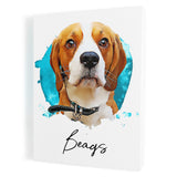 Personalized Framed Pet Portrait Canvas - Watercolor Style