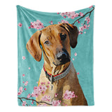 Personalized Cherry Blossom Pet Throw Blanket