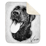 Personalized Pet Sherpa Blanket - Drawing Style