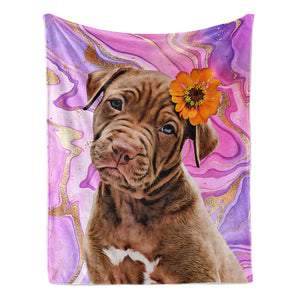 Personalized Pet Throw Blanket - Marbled Color