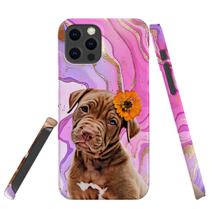 Personalized Pet iPhone Case - Marbled Color