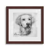 Personalized Pet Drawing Style Framed Gallery Print - Square