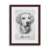 Personalized Pet Drawing Style Framed Gallery Print - Portrait