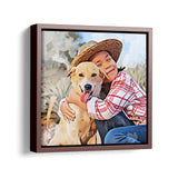 Personalized Pet Family Portrait- Square Canvas