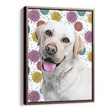 Personalized Framed Pet Portrait Canvas - Fun Flower