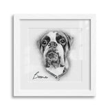 Personalized Pet Drawing Style Framed Gallery Print - Square