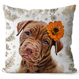 Personalized Pet Portrait Pillow - Wintry