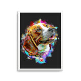 Personalized Pet Portrait Prints - Black Neon Color Style