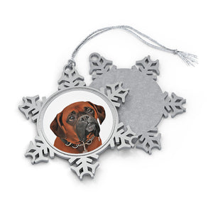 Personalized Pet Pewter Snowflake Ornament