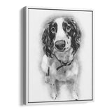 Personalized Framed Pet Portrait Canvas - Drawing Style