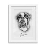 Personalized Pet Drawing Style Framed Gallery Print - Portrait