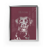 Personalized Pet Silver Foil Portrait Prints