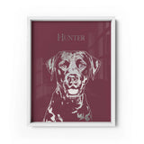 Personalized Pet Silver Foil Portrait Prints