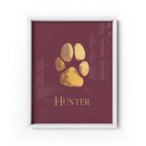 Personalized Gold Foil Prints - Real Paw Print