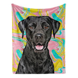 Personalized Color Swirl Dog Throw Blanket