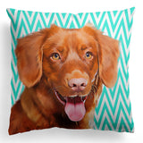 Personalized Pet Portrait Pillow with Retro Pattern