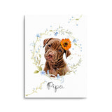 Personalized Pet Portrait Prints - Floral Wreath