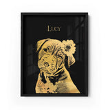 Personalized Pet Gold Foil Portrait Prints