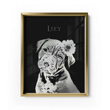 Personalized Pet Silver Foil Portrait Prints