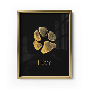 Personalized Gold Foil Prints - Real Paw Print