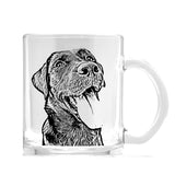 Personalized Minimalistic Pet Portrait Glass Mug