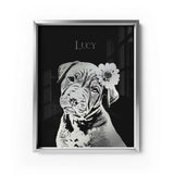 Personalized Pet Silver Foil Portrait Prints