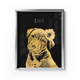 Personalized Pet Gold Foil Portrait Prints