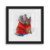 Personalized Pet and Family Framed Gallery Print - Square