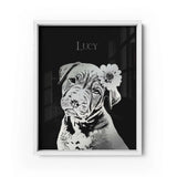 Personalized Pet Silver Foil Portrait Prints