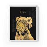 Personalized Pet Gold Foil Portrait Prints