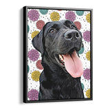 Personalized Framed Pet Portrait Canvas - Fun Flower