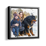 Personalized Pet Family Portrait- Square Canvas