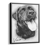 Personalized Framed Pet Portrait Canvas - Drawing Style