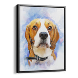 Personalized Framed Pet Portrait Canvas - Watercolor Illustration