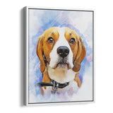 Personalized Framed Pet Portrait Canvas - Watercolor Illustration