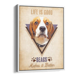 Personalized Framed Pet Portrait Canvas - Retro Style