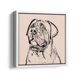 Personalized Minimalistic Pet Portrait - Framed Square Canvas