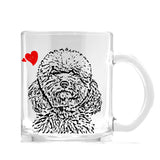 Personalized Minimalistic Pet Portrait Glass Mug