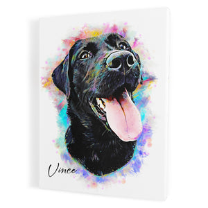 Personalized Pet Framed Portrait Canvas - Neon Color Style