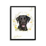 Personalized Pet Portrait Prints - Floral Wreath