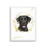 Personalized Pet Portrait Prints - Floral Wreath