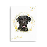 Personalized Pet Portrait Prints - Floral Wreath