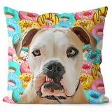 Personalized Pet Portrait Pillow - Donuts