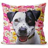 Personalized Pet Portrait Pillow - Donuts