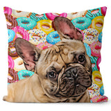 Personalized Pet Portrait Pillow - Donuts