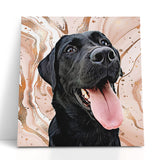 Personalized Pet Square Canvas - Marbled Color